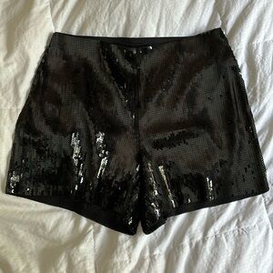 Sequin Black Shorts